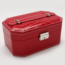 Коробки для ювелирных изделий, кожаный Органайзер для макияжа, коробка для хранения, чехол-контейнер, Подарочная коробка, Женская Косметическая Шкатулка