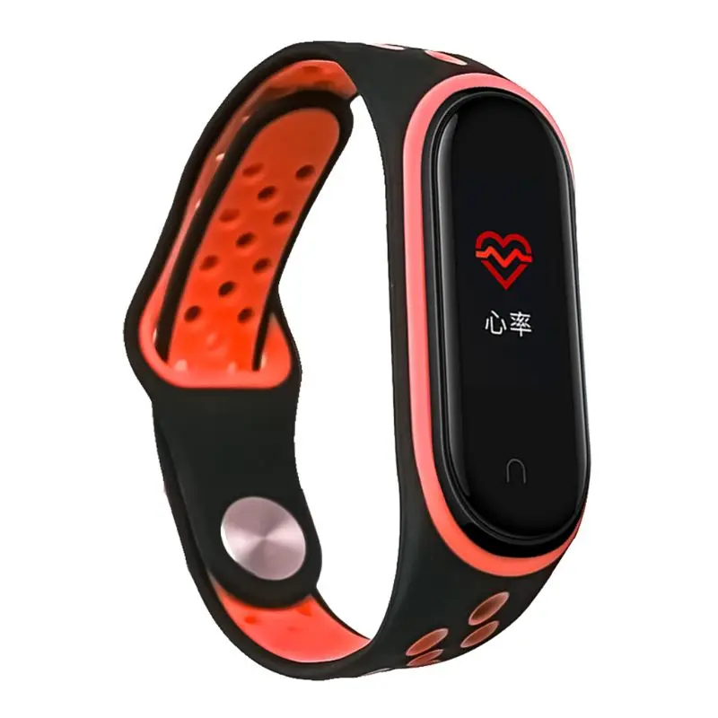 Watch Band For Xiaomi Mi Band 4 3 Smart Wristband Soft Two-color Silicone Wristband Replacement Watch Band Strap