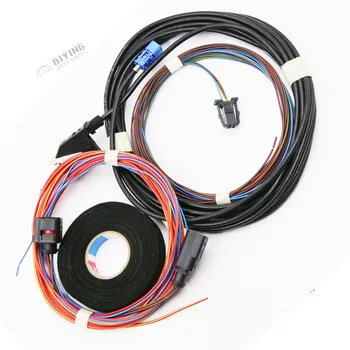 

For VW Golf 6 MK6 Flip rearview View Reversing logo badge flip RGB Camera Cable Harness wire