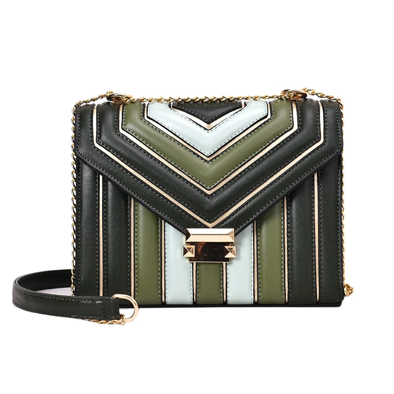 

ABDB-European Fashion Ladies Square Bag Quality Pu Leather Women'S Designer Luxury Handbag Lock Chain Shoulder Messenger Bags