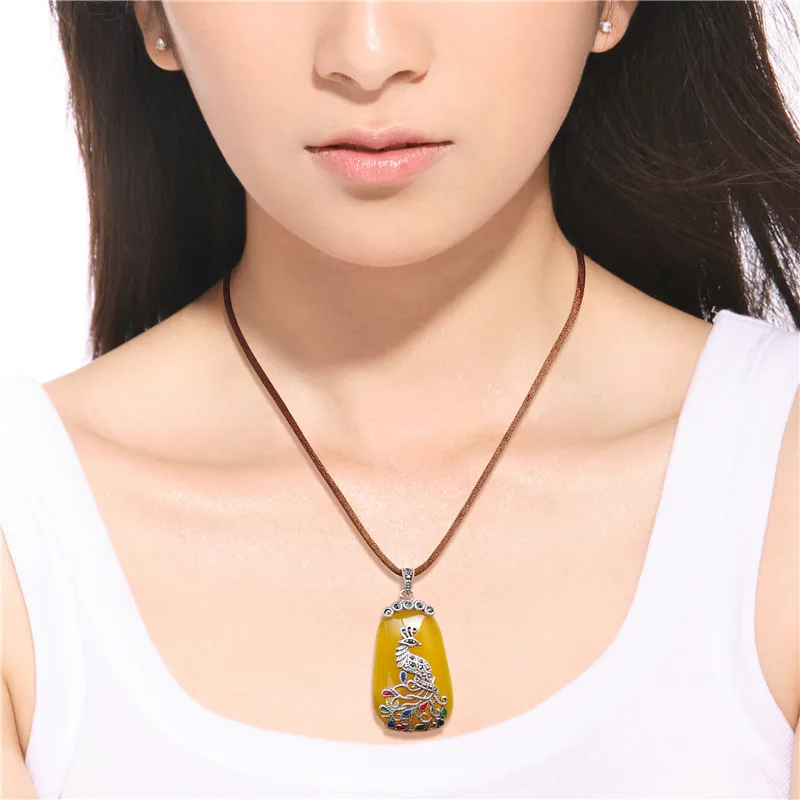 

2019 Cluci Cage Pendants Necklace Asg Pulp Pendant Peacock Female Money Resto Ancient Ways S925 Inlaid Atmospheric Summer Mark