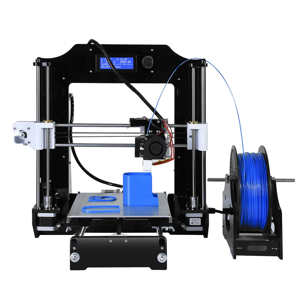  2016 High Quality Infitary 3D Printer Easy Assemble Reprap prusa i3 3D printer Kit DIY With Free Filaments Aluminum Hot bed LCD 
