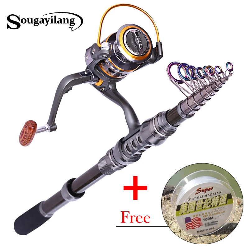Spinning Fishing Rod 1.8m-3.3m Feeder Carbon Fiber Telescopic Set with Reel Travel Carp Fish Pole Bamboo Tackles | Спорт и