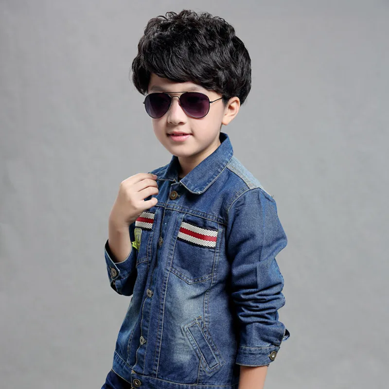 Hot selling cool style big kid jean coats clothing spring autumn coloured lee jeans denim jacket 5T boys cheap price