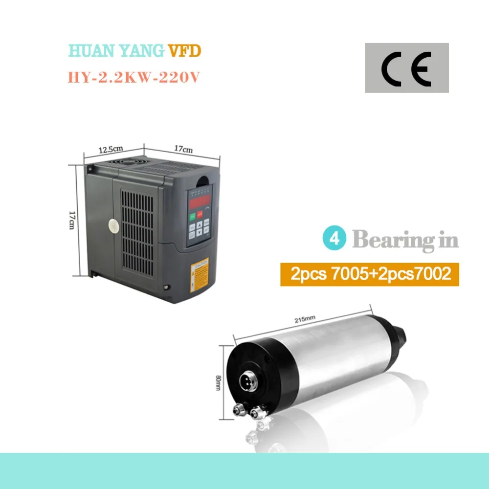 CNC motor 2.2kw water cooled ER20 SPINDLE MOTOR for milling machine &amp matching frequency inverter speed controller vfd | Инструменты