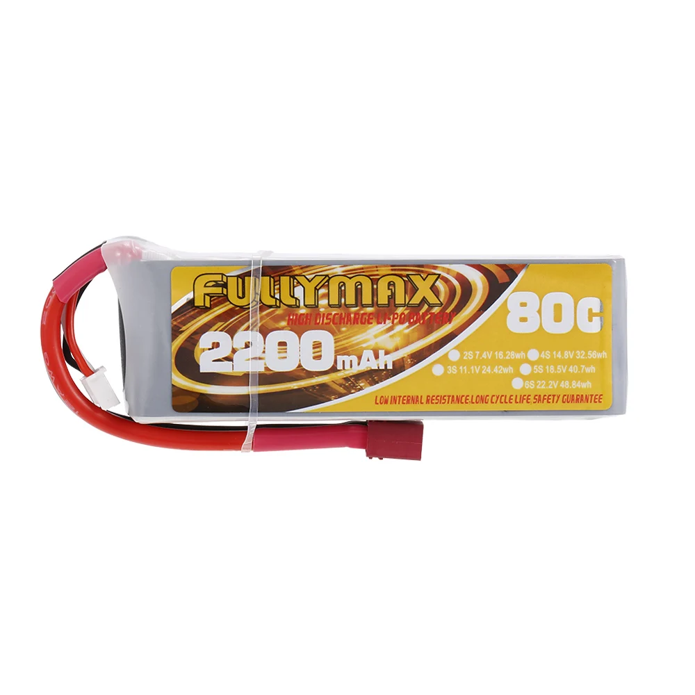 

3S 11.1V 2200mAh 80C High Rate T Plug LiPo Battery for QAV250, 280, 350 FPV Racing Quadcopter RC Car Boat