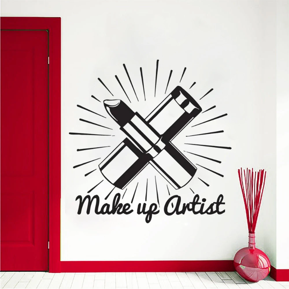 Makeup Words Sticker Wall Sticker Beauty Salon Cosmetics Wall Lipstick
