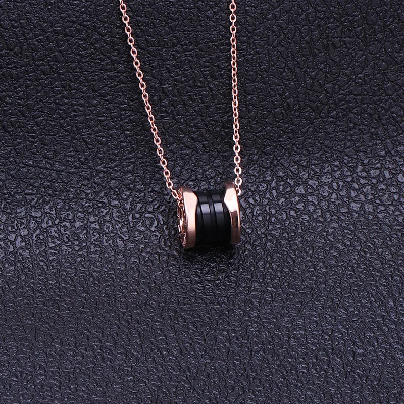 

Stainless Steel Roman Numerals Ceramic Necklaces Pendants For Women Fashion Gold Silver Girl Clavicle Link Chain Jewelry