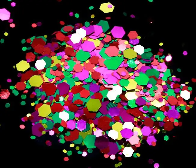 50g/bag Chunky Glitter Nail Sequins Iridescent Flakes Ultra-thin Colorful Mixed Paillette Festival Glitter Cosmetic Face Glitter - Цвет: 2-50g in one bag