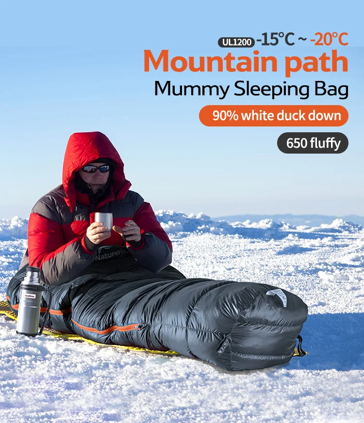 Buy  Naturehike Factory 90% Duck Down Sleeping Bag mountain path Mummy thicken Sleeping Bag Winter warm 