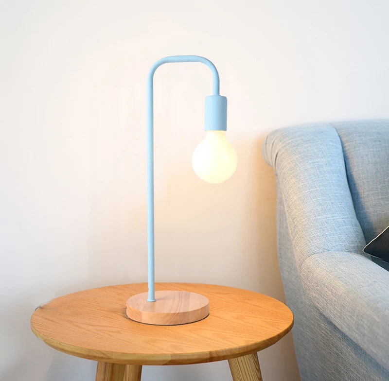 Nordic Modern Wood Desk Lamp Bedroom Bedside Wooden Table Lamps Muliticolor Simple Metal Table Fixtures Room Decor Lighting (10)