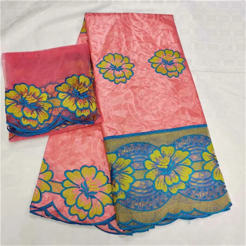 

African Bazin Riche Getzner Lace Fabric 2019 New Design Embroidered High Quality French Tulle Lace With Guipure Lace Fabric