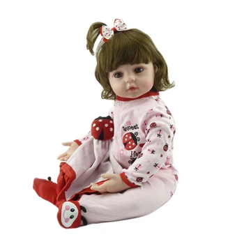 

Nicery 20-22inch 50-55cm Bebe Reborn Doll Soft Silicone Boy Girl Toy Reborn Baby Doll Gift for Children Lovely Girl Red Ladybug