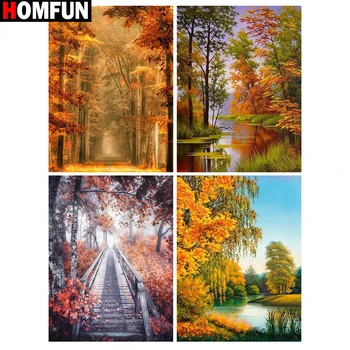 

HOMFUN Full Square/Round Drill 5D DIY Diamond Painting "Tree scenery" 3D Diamond Embroidery Cross Stitch Home Decor Gift