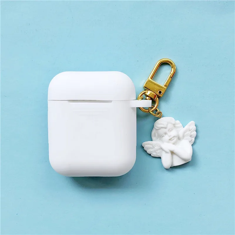 Белый силиконовый чехол для Apple Airpods, противоударный чехол для наушников, чехол s, ультра тонкий защитный чехол Air Pods, брелок