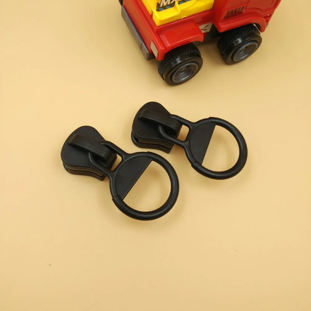 Free Shipping 20 Max Big Size Round Puller Pulls Black Plastic Zipper