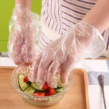 100 шт./компл. одноразовые перчатки одноразовые латексные перчатки Ресторан барбекю прозрачные экологически чистые полиэтиленовые перчатки кухонные аксессуары для сада
