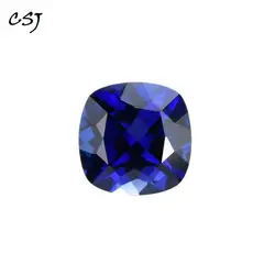CSJ создания Сапфир Подушка незакрепленный драгоценный камень синий корунд для Diy Fine Jewelry 925 серебра монтажа Цвет изменить камень