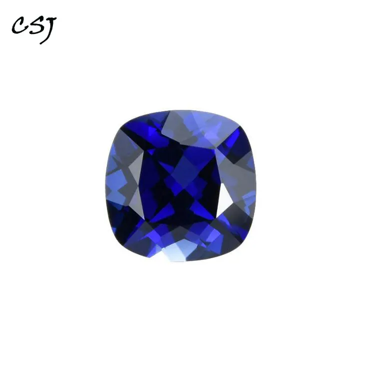 

CSJ Created Sapphire Cushion Cut Loose Gemstone Blue Corundum For Diy Fine Jewelry 925 Silver Mounting Color Change Stone