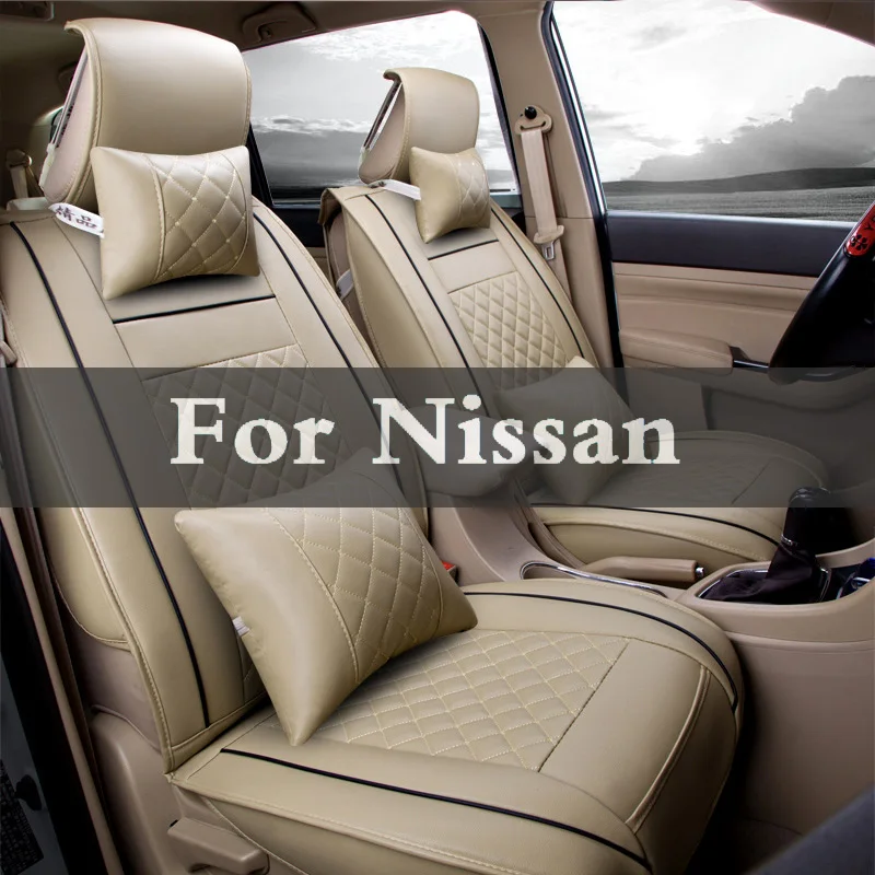 1set Leather Car Seat Case Cover Auto Accessories Car-Styling Sticker For Nissan Almera Avenir Nismo Juke Classic Armada Altima