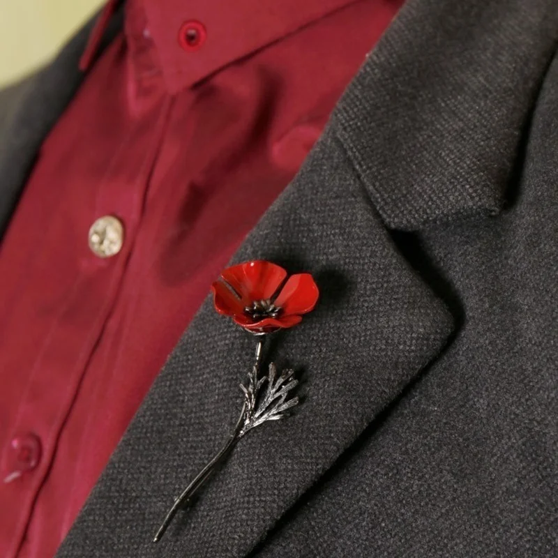 

queen Vintage Fashion british red poppy brooch man brooch brooch boy suit accessories Shirt Badge Gift for Women