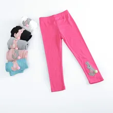 Girls warm Autumn Winter Cotton Leggings Bunny Rabbit Cartoon design for Girl Dress bottom Candy Color Size for 3,4,5,6,7 Years