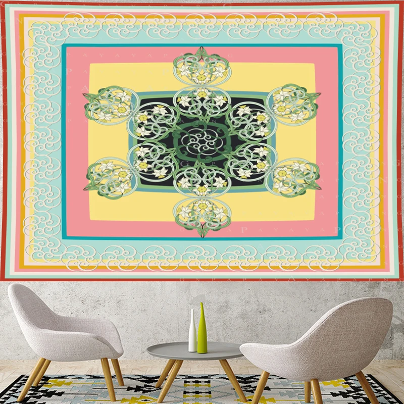 Nordic Style Classical macrame Pattern yellowTapestry Vintage Style bohemian flower Wall Hanging home decor Beach Mat Nordic Style Classical macrame Pattern yellowTapestry Vintage Style bohemian flower Wall Hanging home decor Beach Mat