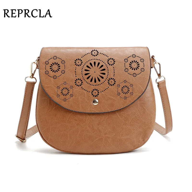 

Vintage Double Layer Women Messenger Bags High Quality PU Leather Shoulder Bag Hollow Out Crossbody Bags Handbags Designer