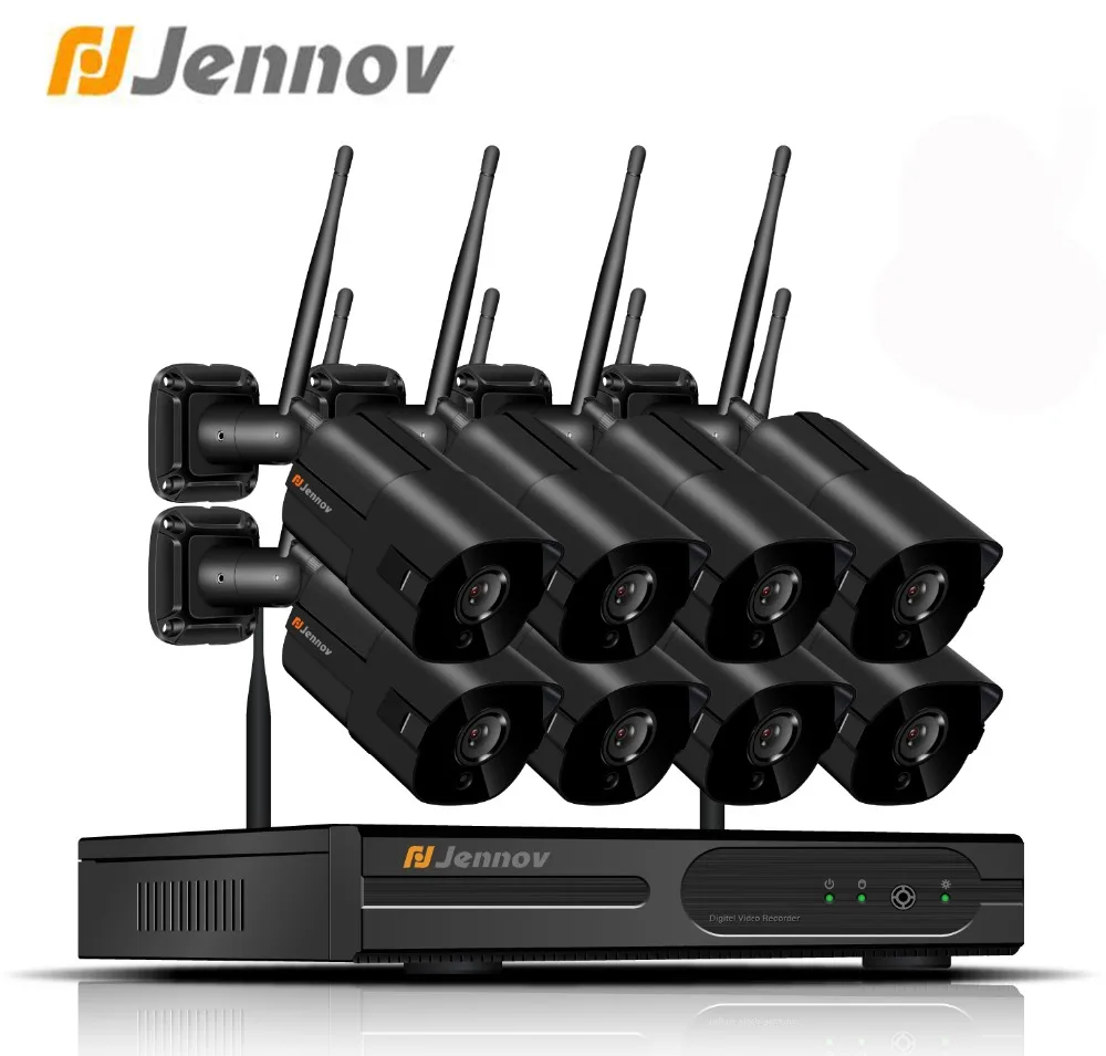 

Jennov 8CH 1080P HD Security Camera System Wireless With Recording Video Surveillance Kit IP Camera 2MP CCTV NVR Wi-Fi P2P M