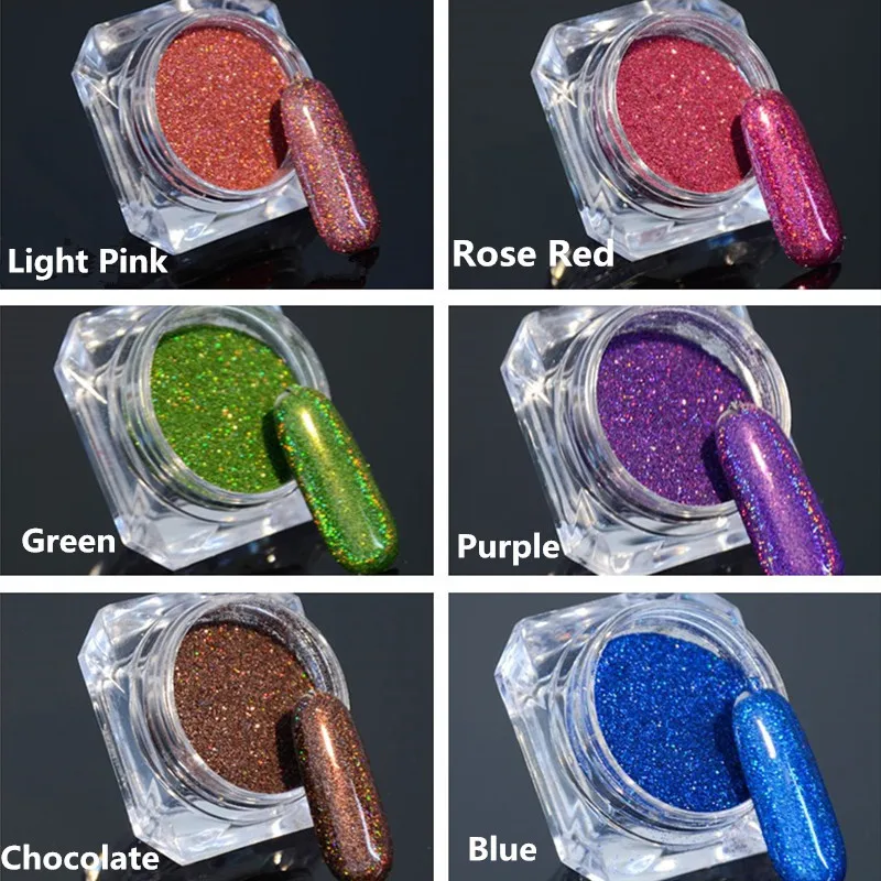 1 5g 1 Box Holographic font b Glitter b font Laser Powder Gorgeous Nail font b