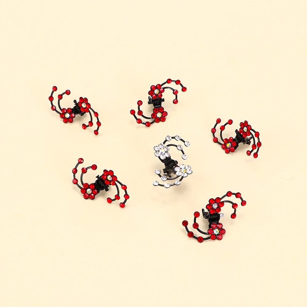 

6PCS/1 Pack Hair Claws Hairpins Wedding Bridal Kids Girls Headwear Rhinestone Snowflake Hair Clips Flower Hairpins Accessories