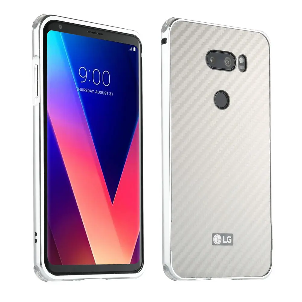 ZEALLION для LG V10 V20 V30 Роскошная алюминиевая металлическая рамка с покрытием+ Жесткий ПК ударопрочный чехол из углеродного волокна