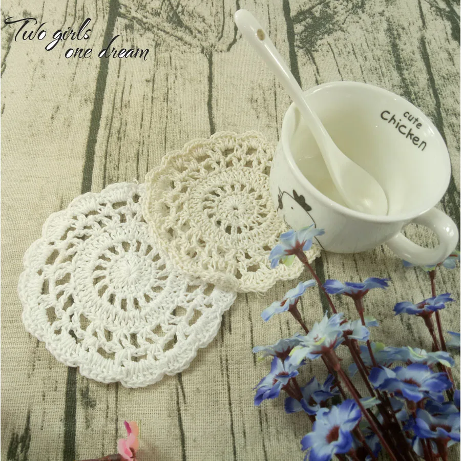 10CM Round Wedding Centerpieces Doilies For Gift Crocheted Coasters Cotton Lace Home Decor 30pcs/lot | Дом и сад