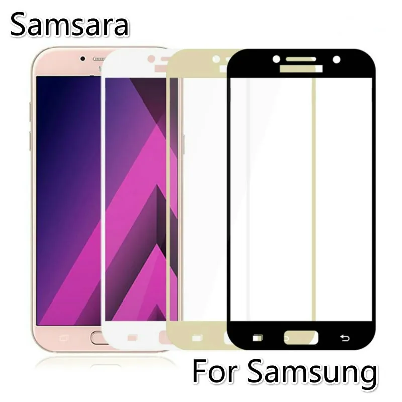 Защитное закаленное стекло с изогнутыми краями для Samsung Galaxy J2 J5 Prime J7 A3 A5 A7 2017