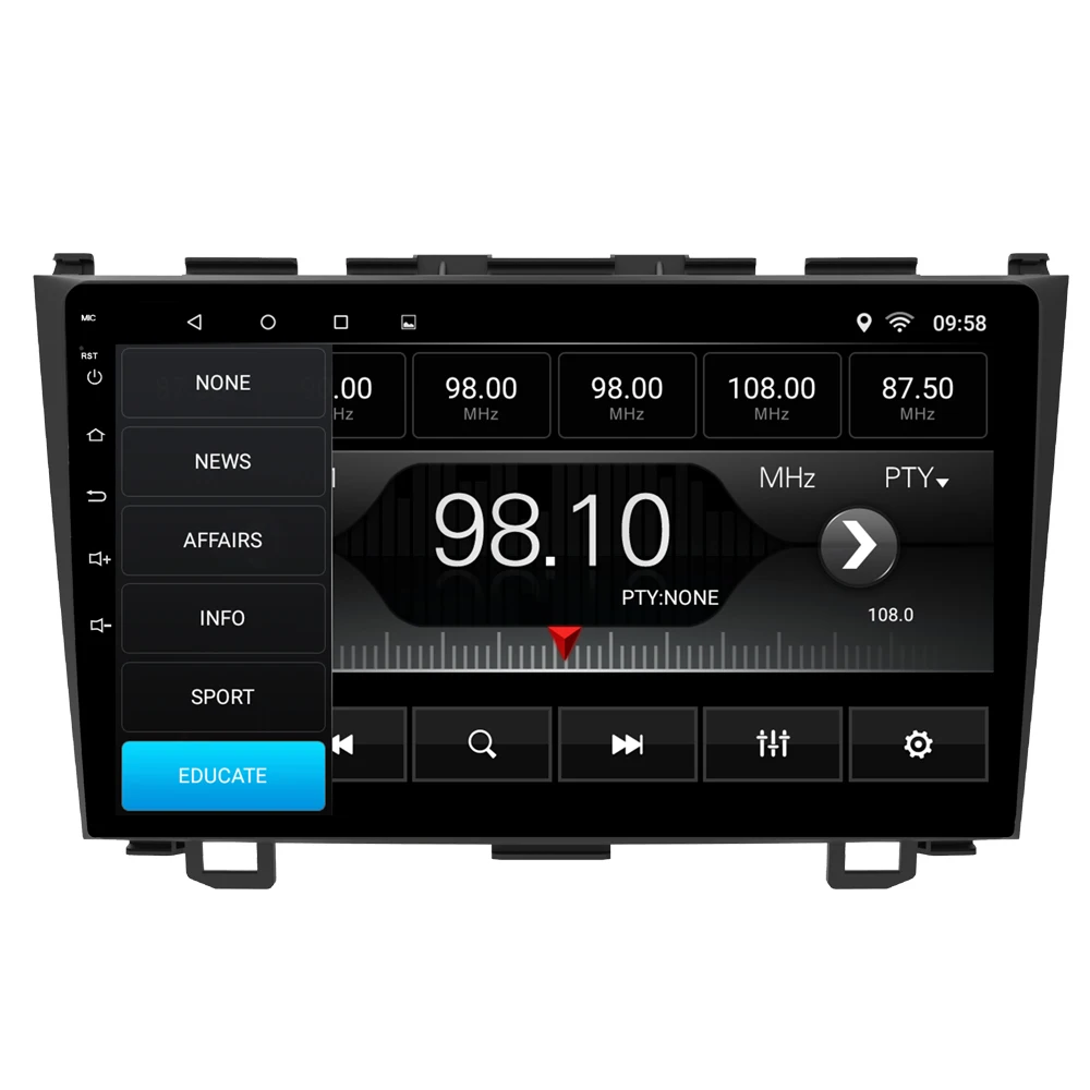 Excellent Car Multimedia player 1 Din Android 7.1 Car DVD For Honda CRV 2007-2011 9" 2G/16G touch screen Car Radio GPS 7