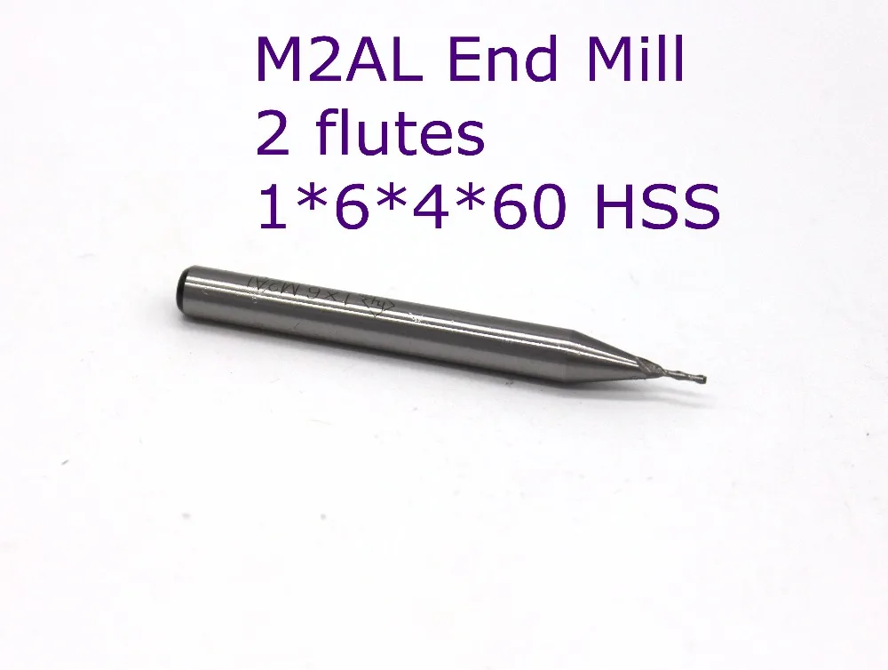

router bit 10 pcs 1*6*4*60 of 2 Flute HSS material M2AL End Mill Diameter 1mm CNC milling machine tools mills cutter