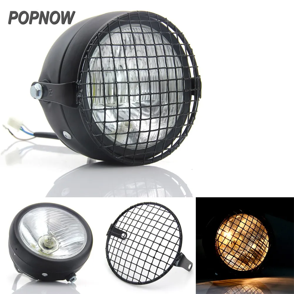 

Grill Retro Vintage Motorcycle Side Mount Headlight Cafe Racer Bobber Old School For Harley Davidson Motor Bike light #6948_6946
