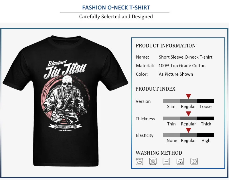 Jiu jitsu Horror Fighter 100% Cotton Fabric Men's Short Sleeve Tees Summer Autumn T Shirts Normal Tee Shirt Company Round Collar Jiu jitsu Horror Fighter