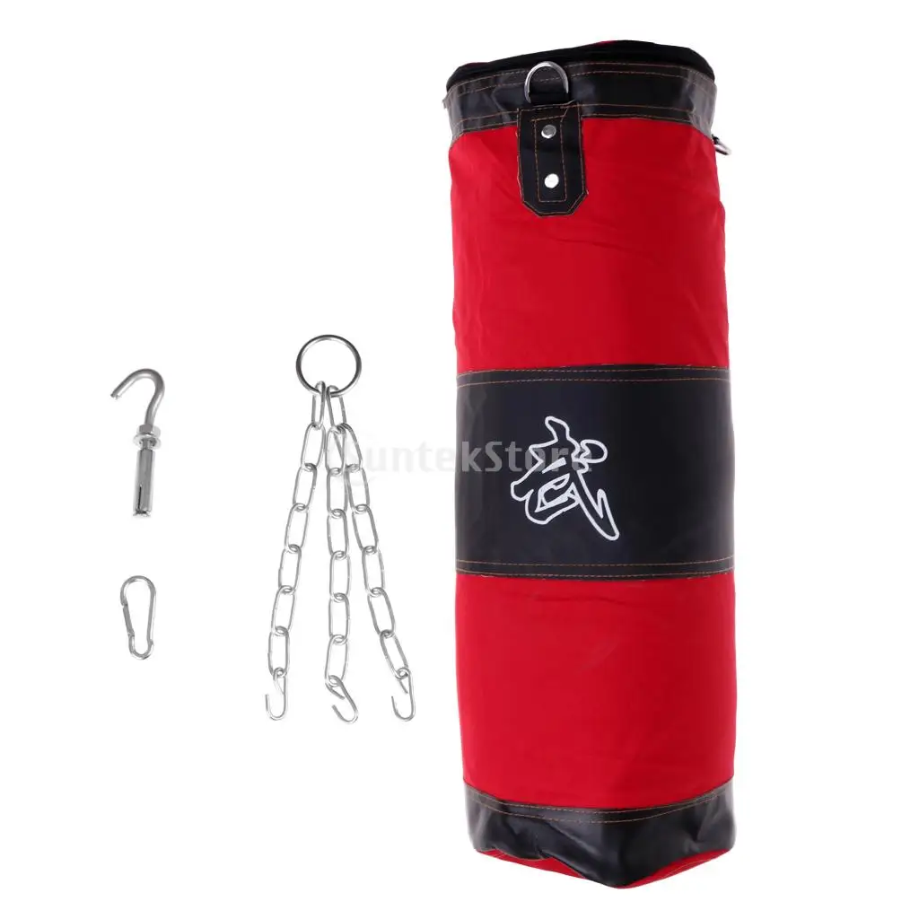 Heavy Boxing Punching Bag Sports Training Kick Kicking MMA Workout Empty Sandbag Muay Thai with Chains