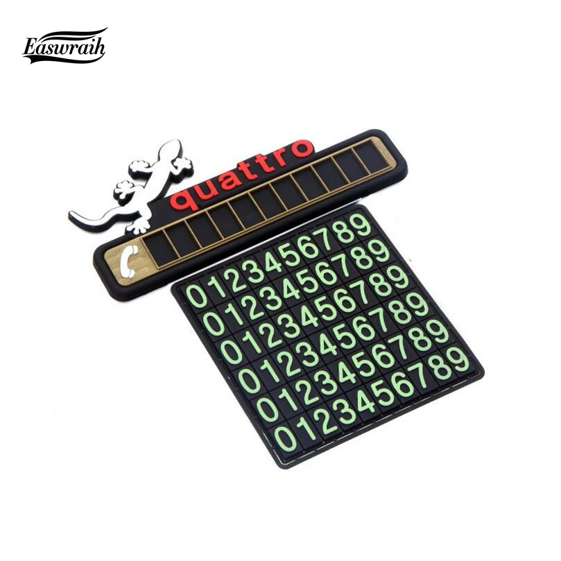 Car Sticker Luminous Rubber Temporary font b Parking b font Card Phone Number Plate For Audi