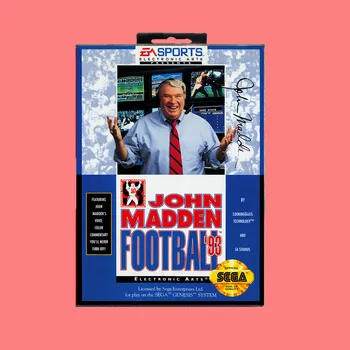 

John madden football 93 16 Bit MD Game card with Retail Box For Sega Genesis & Mega Drive