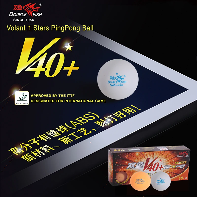 30 قطع مزدوجة الأسماك الرشيق V40 + واحد نجمة تنس طاولة الأصفر كرات ABS بوليمر كرة بينغ بونغ وافق بواسطة ناشئين التدريب الكرة