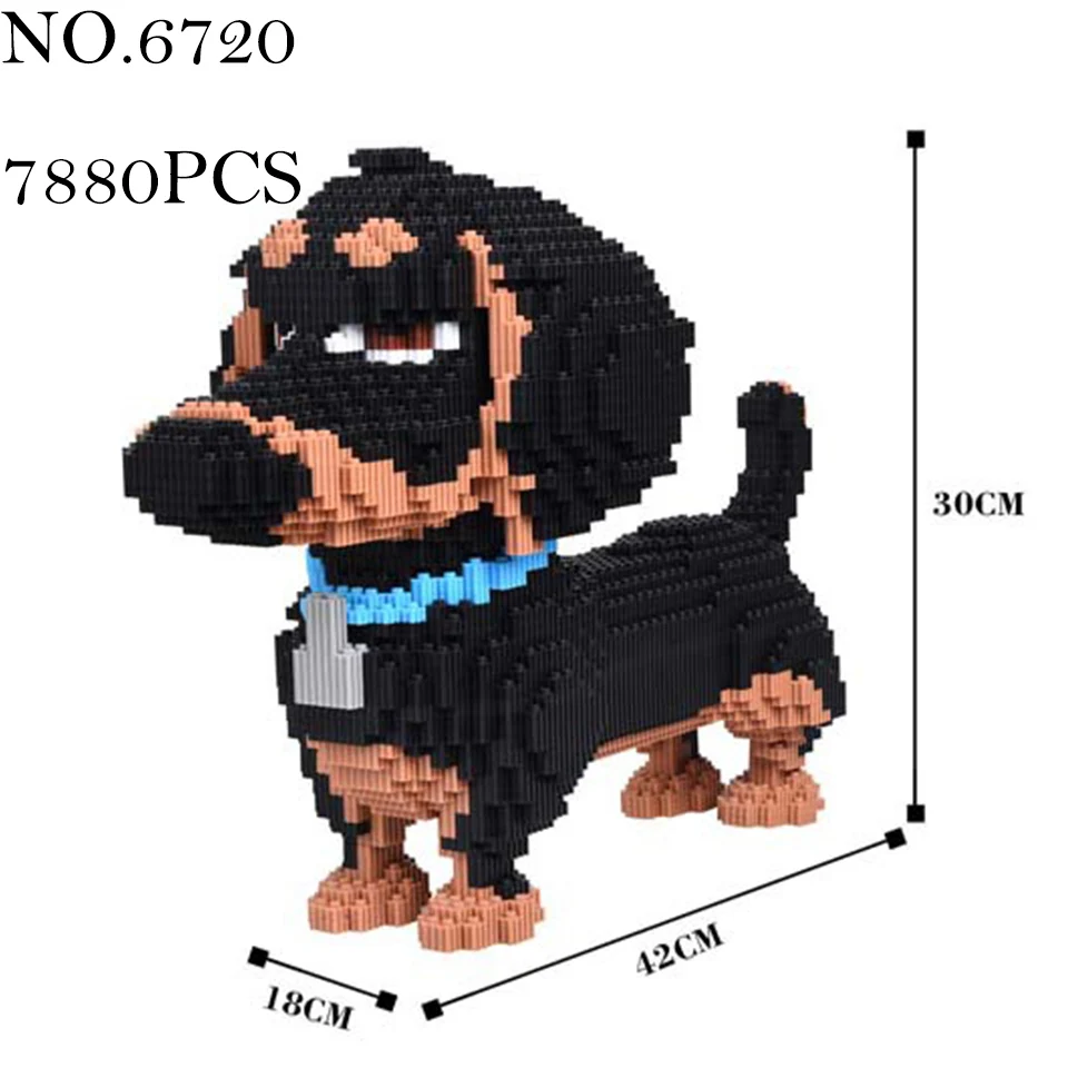 1 шт. милые животные собака домашнее животное большой размер строительные блоки игрушки Обучающие Assemable кирпичи детская модель совместима с подарками