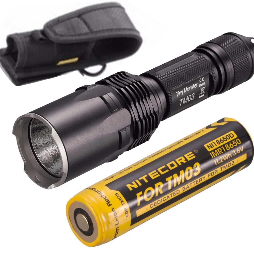 Маленький монстр серии Nitecore TM03 TM03CRI CREE XHP70 светодиодный тактический мощный фонарик 2800 люмен с бесплатной батареей 18650 - Испускаемый цвет: 1Xbattery