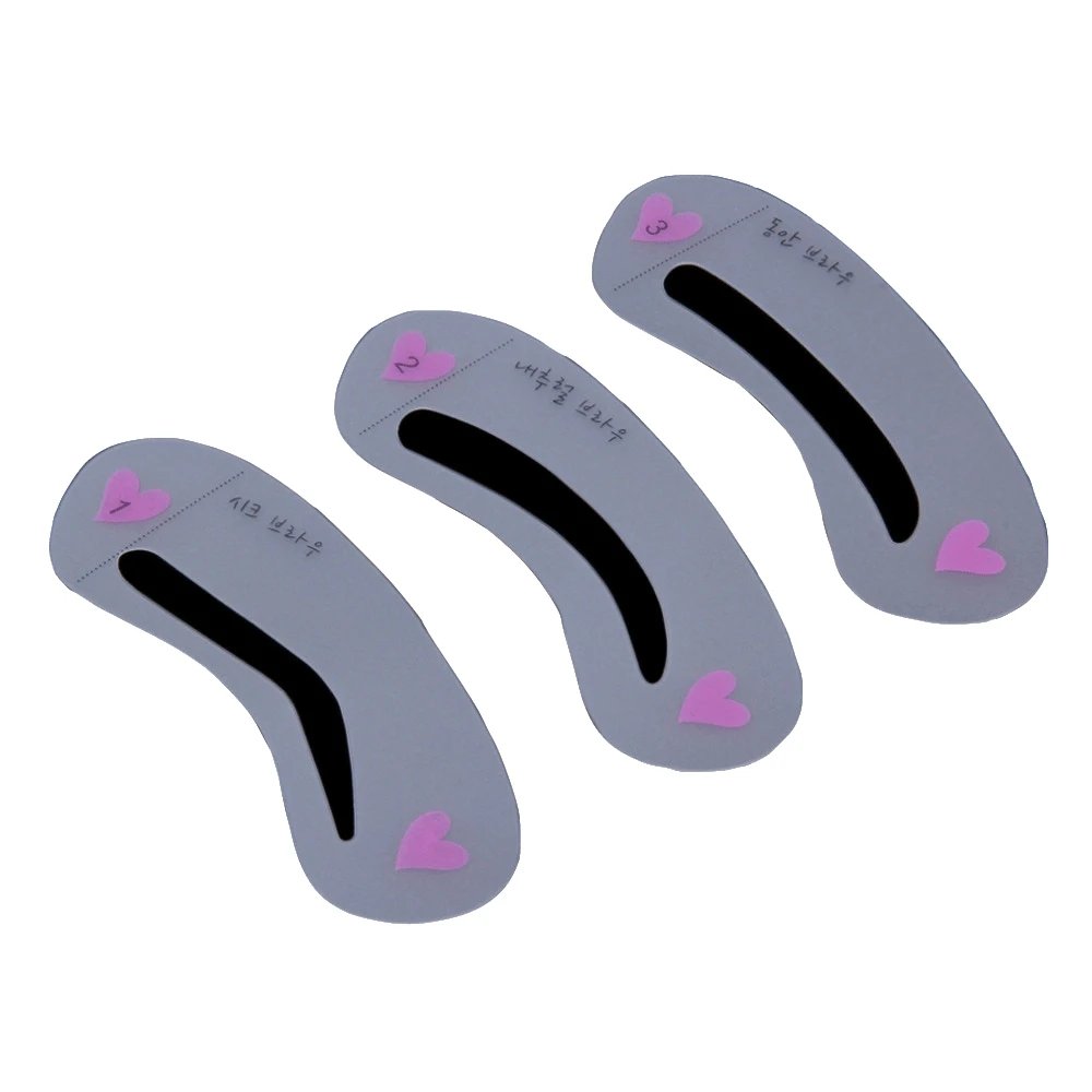 

Reusable 3pcs Grooming Shaping Assistant Sealed Template 3 styles Eyebrow stencils Drawing Card Brow Make-Up Top Quality