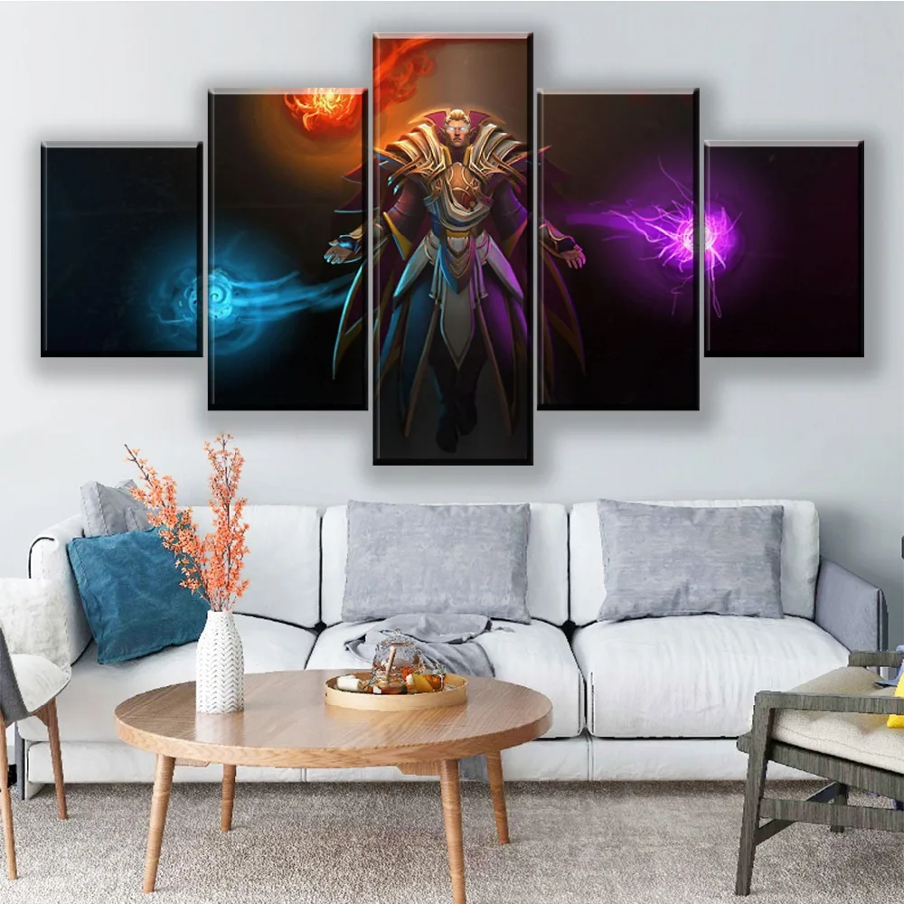 5 Pieces Canvas Painting DOTA 2 Invoker Home Decor For Living Room Printed Wall Art Game Poster Mod