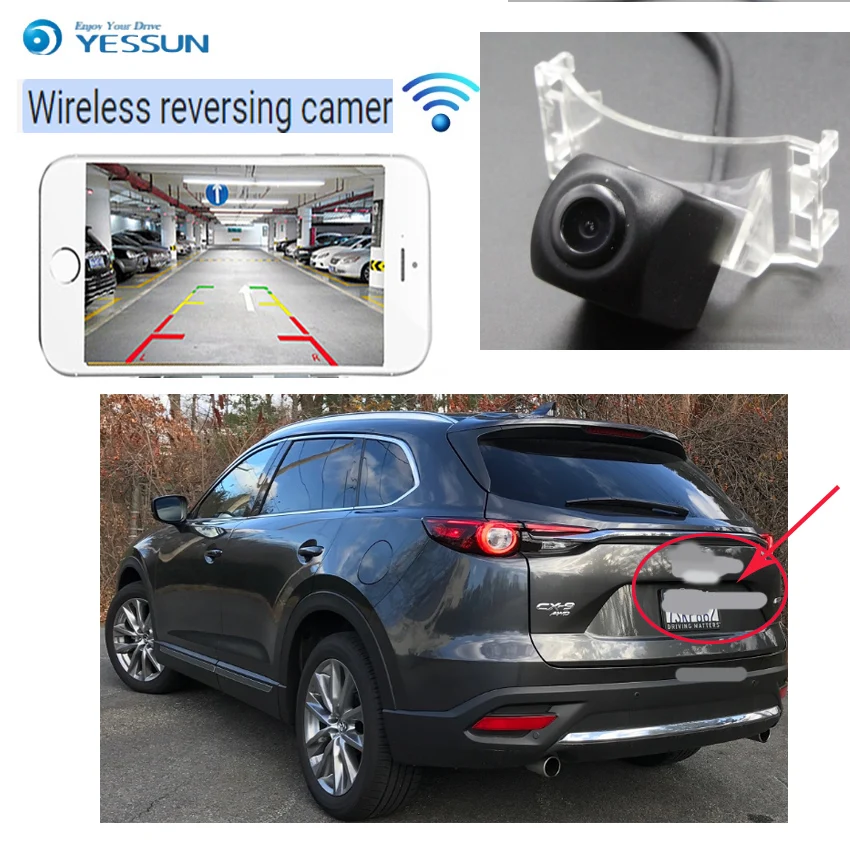 

YESSUN car Reverse wireless reverse camera hd night vision For Mazda CX~9 CX9 2007~2014 Car HD rear view reversing camera