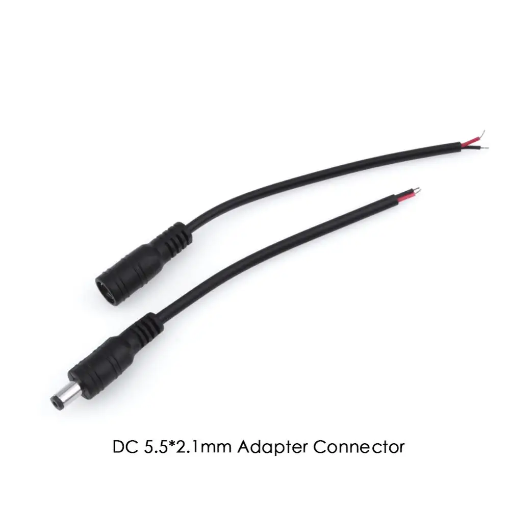 

5pcs/lot DC Male or Female Cable Wire Connector Adapter 5.5*2.1mm Power Plug with Extension Cable for 3528 5050 LED Strip
