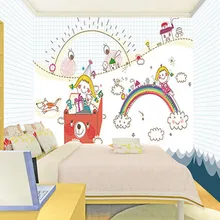 Пользовательские DIY печатные ткани и текстильные обои для стен тканевые фотообои бархат хлопок и лен для детской комнаты мультфильм Бесшовные