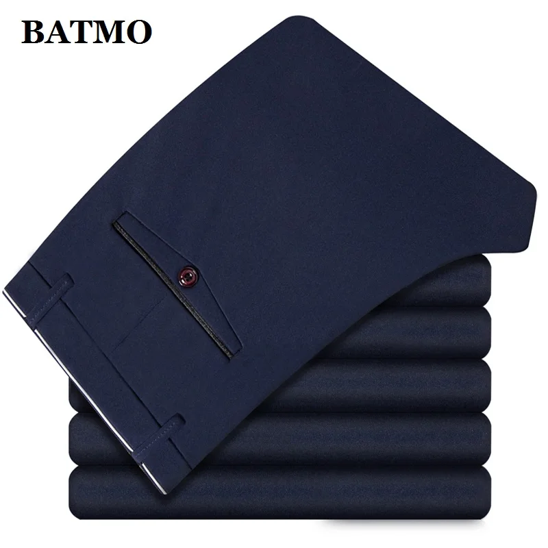 BATMO new arrival high quality casual pants men,men's smart casual pants,elastic trousers,plus-size 1828
